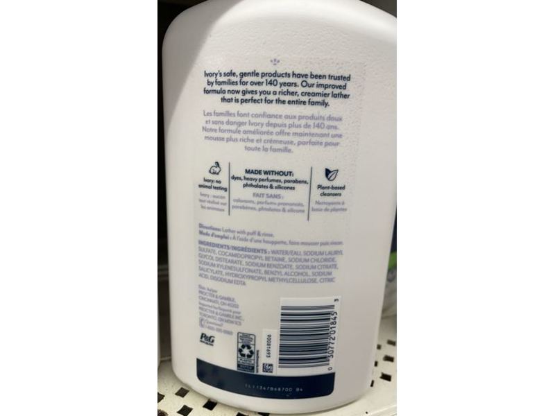 Ivory Mild & Gentle Body Wash, 35 fl oz/1.03 L