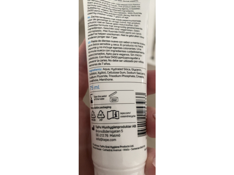 Tepe With Fluoride Pure Toothpaste, Mild Peppermint, 75 mL