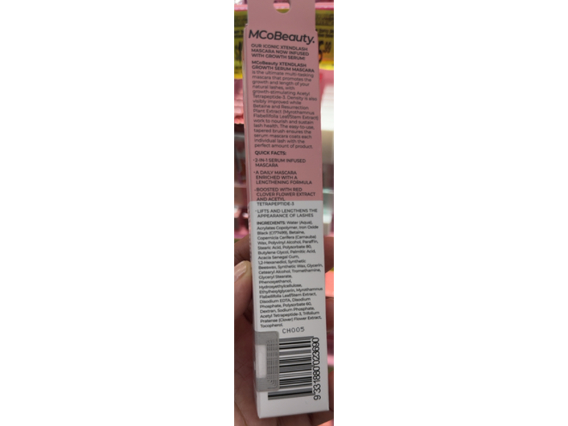 MCoBeauty XtendLash Growth Serum Mascara, Black, 0.24 oz/7 mL