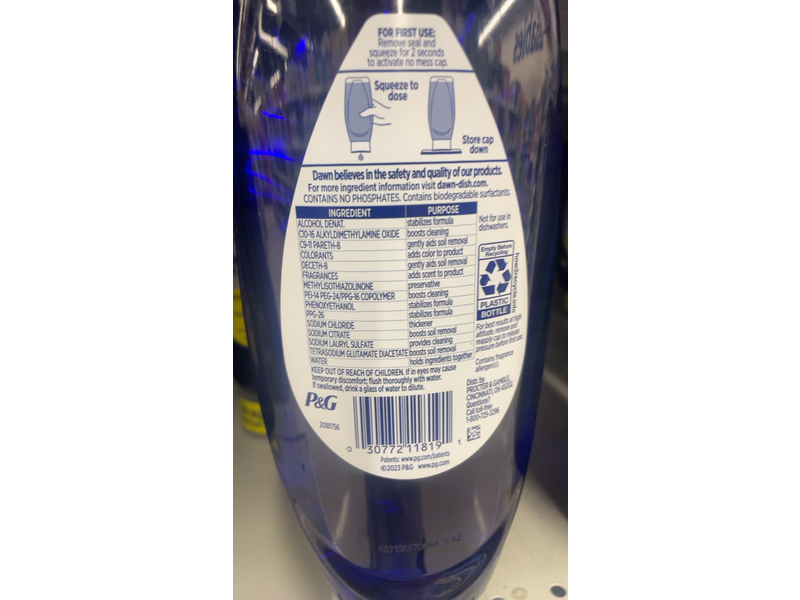 Dawn Dishwashing Liquid, Clean Lemon Scent, 24.3 fl oz/718 mL