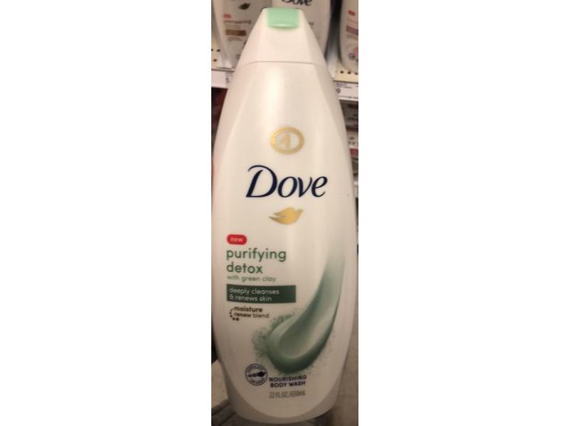 Dove Nourishing Body Wash Purifying Detox With Green Clay, Pack Of 2, 22 fl oz/ 650 mL