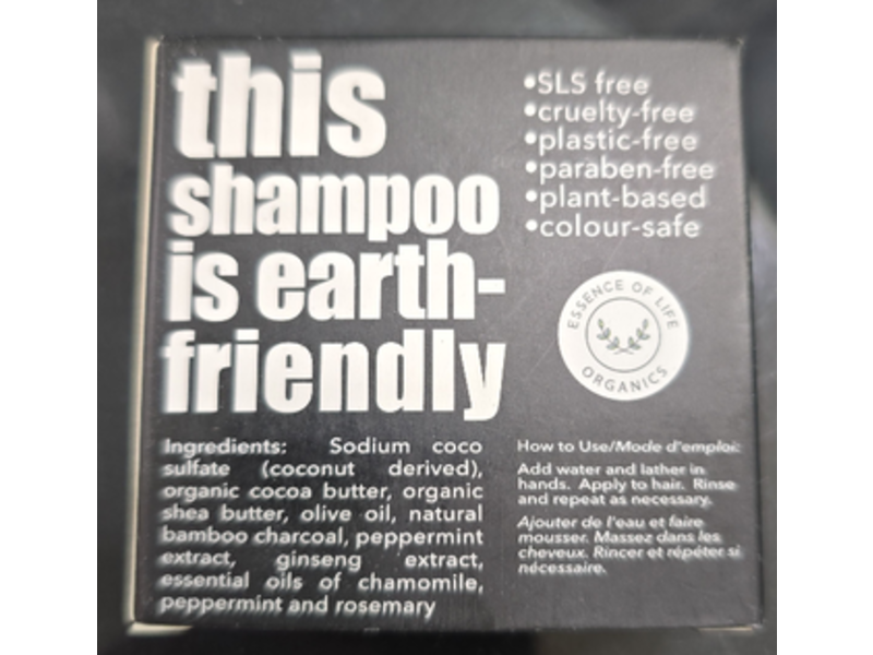 Essence Of Life Organics Solid Shampoo, Bamboo Charcoal Detox, 60 g