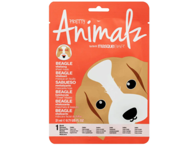 Masque Bar Pretty Animalz Vitalizing Sheet Mask, Beagle, 0.71 fl oz/21 mL