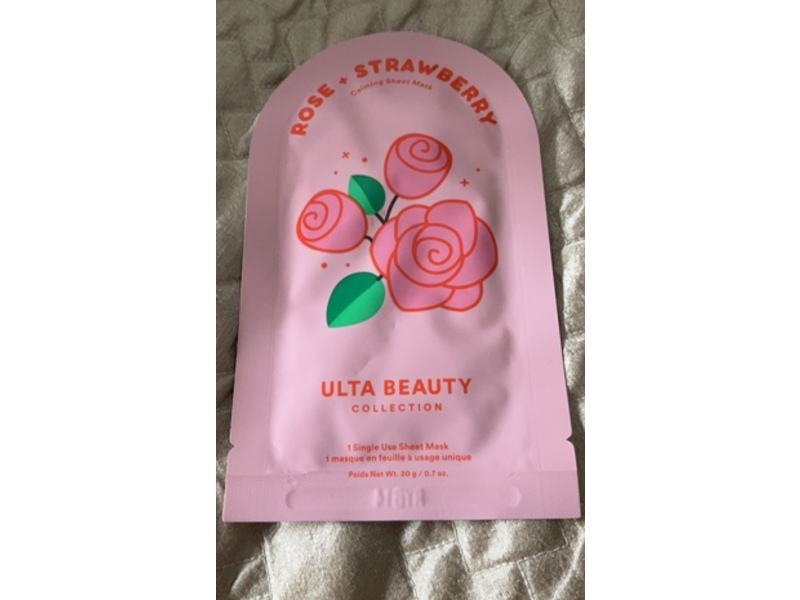 Ulta Beauty Sheet Mask, Rose +Strawberry, 0.7 oz/20 g