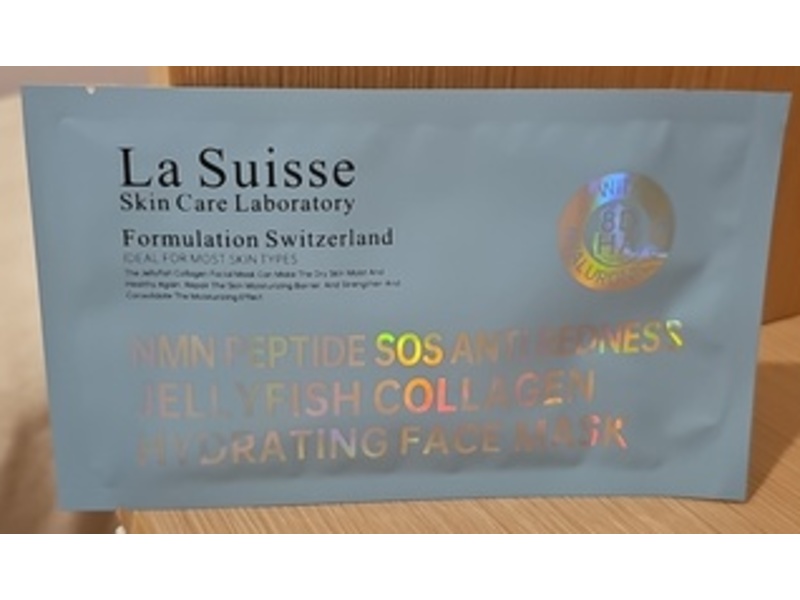 La Suisse NMN Peptide SOS Antiredness Jellyfish Collagen Hydrating Face Mask, 1.34 fl oz/49 mL