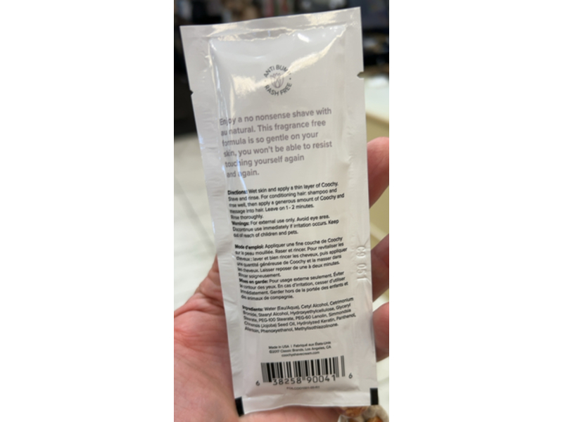 Coochy Au Natural Shave Cream, 0.5 fl oz/15 mL