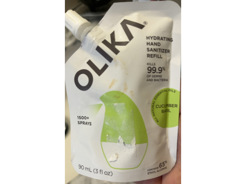 Olika Hydrating Hand Sanitizer, Cucumber Basil, 3 fl oz/90 mL