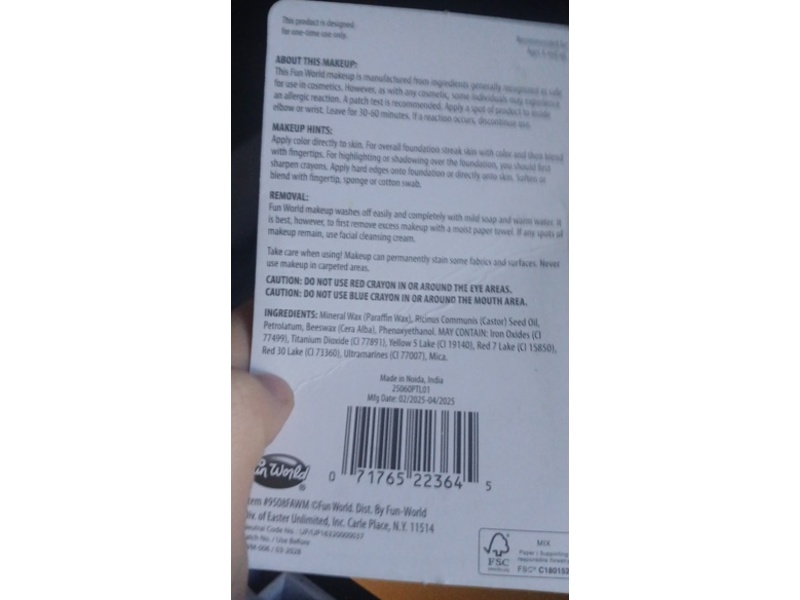 Fun World Festive Make Up Crayons, 49 fl oz/13.8 g