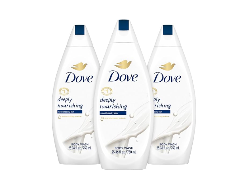 Dove Deep Moisture Nourishing Body Wash, 24 fl oz/709 mL, Pack Of 3