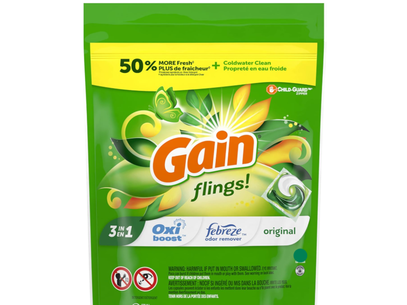 Gain Flings! 3 In 1 Laundry Detergent Pacs, Original, 8 oz/232 g, 12 Count