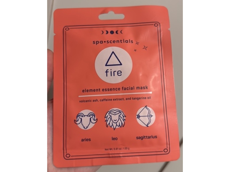 Spa Scentials Element Essence Facial Mask, Fire, 0.81 oz/23 g