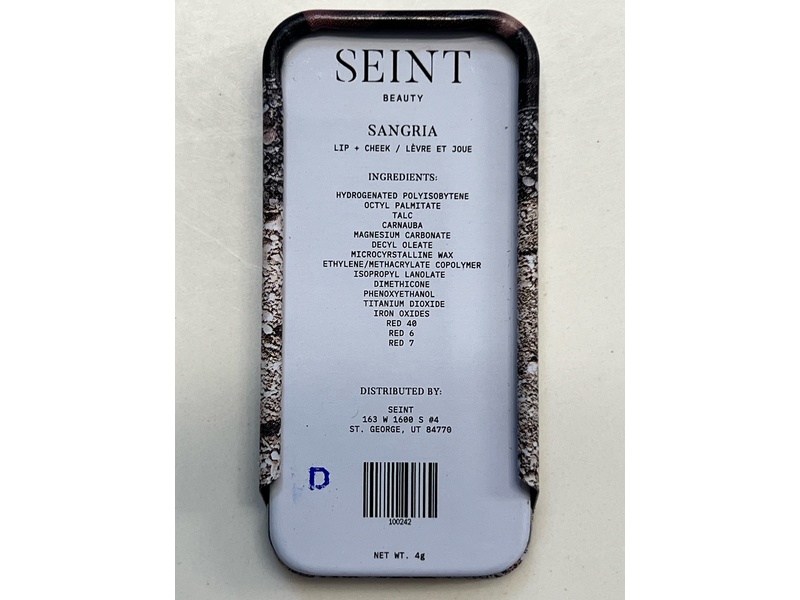 Seint Beauty Lip + Cheek, Sangria, 4 g