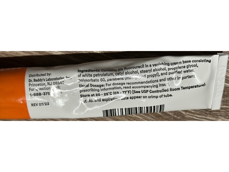 Fluorouracil Cream 5%, 40 g, Dr. Reddy (Rx)