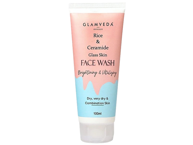 Glamveda Facewash for Glass Glow, Rice & Ceramide, 100 mL