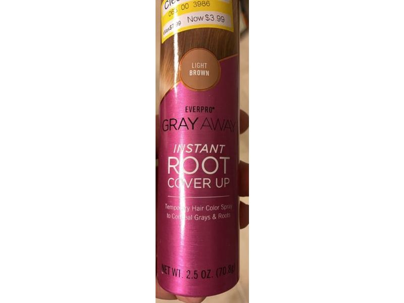 Everpro Gray Away Instant Root Cover Up Spray, Light Brown, 2.5 oz/70.8 g