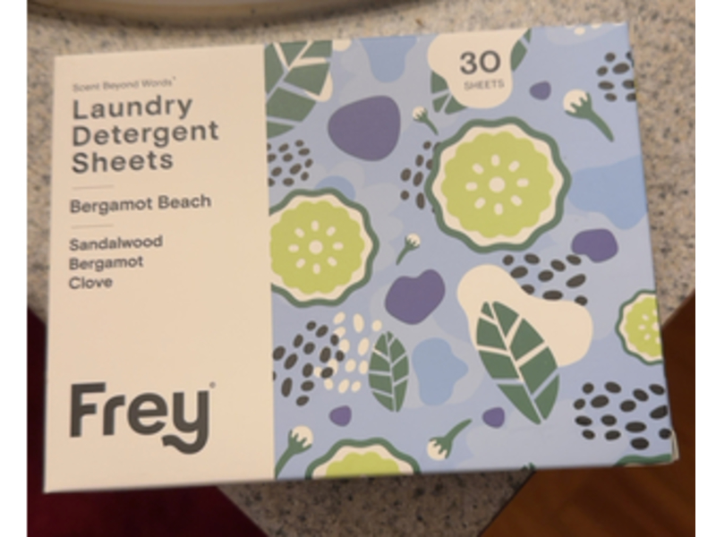 Frey Laundry Detergent Sheets, Bergamot Beach, 30 Sheets, Pack Of 2
