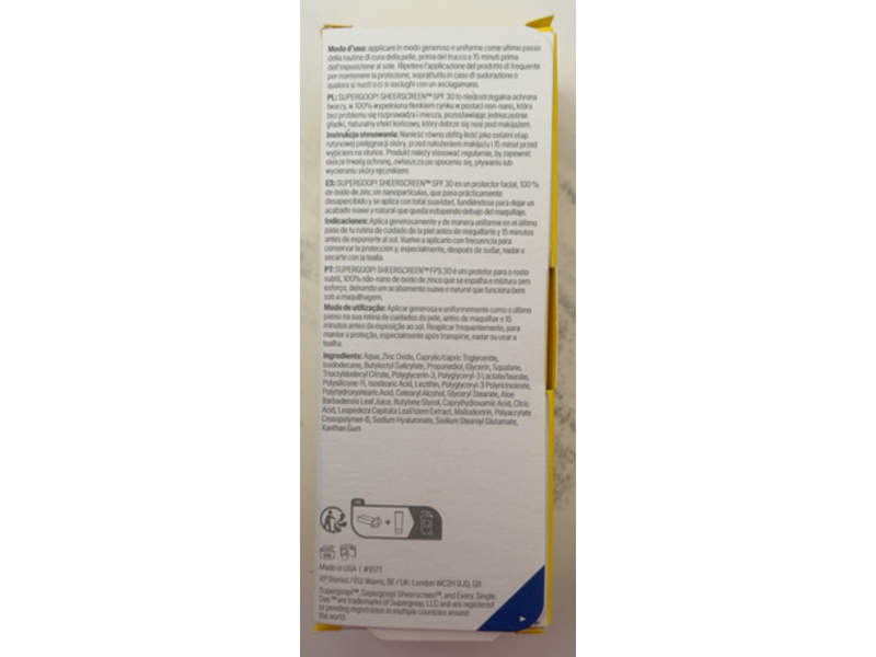 Supergoop! Sheer Screen Mineral Sunscreen Primer, SPF 30, 1.5 fl oz/45 mL