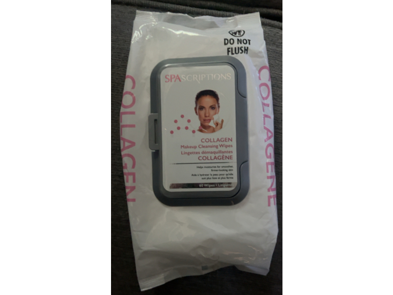 Spascriptions Makeup Cleansing Wipes, Collagen, 60 Count