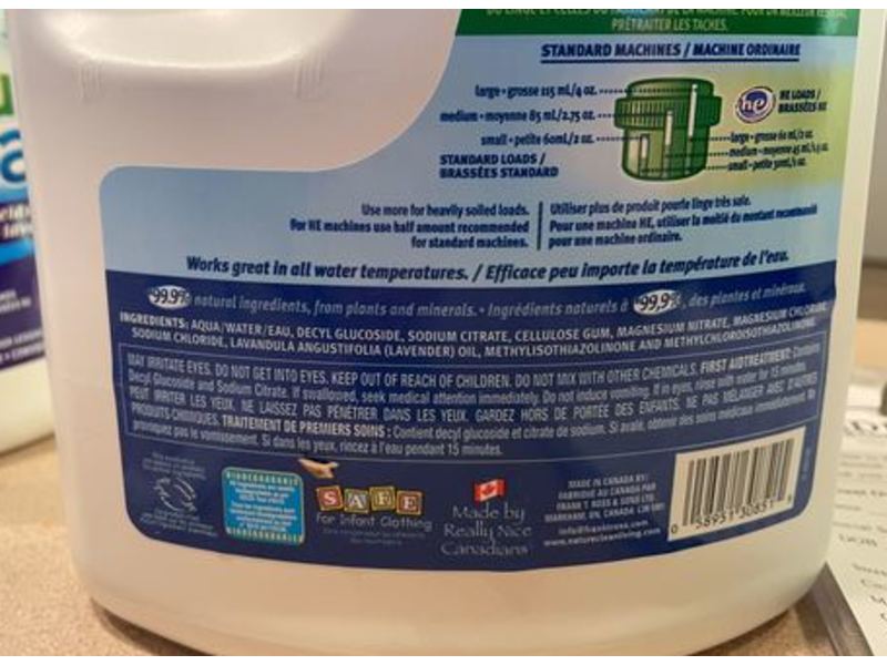 Nature Clean Laundry Detergent, Lavender Fields, Sensitive Skin, 61 fl oz/1.8 L