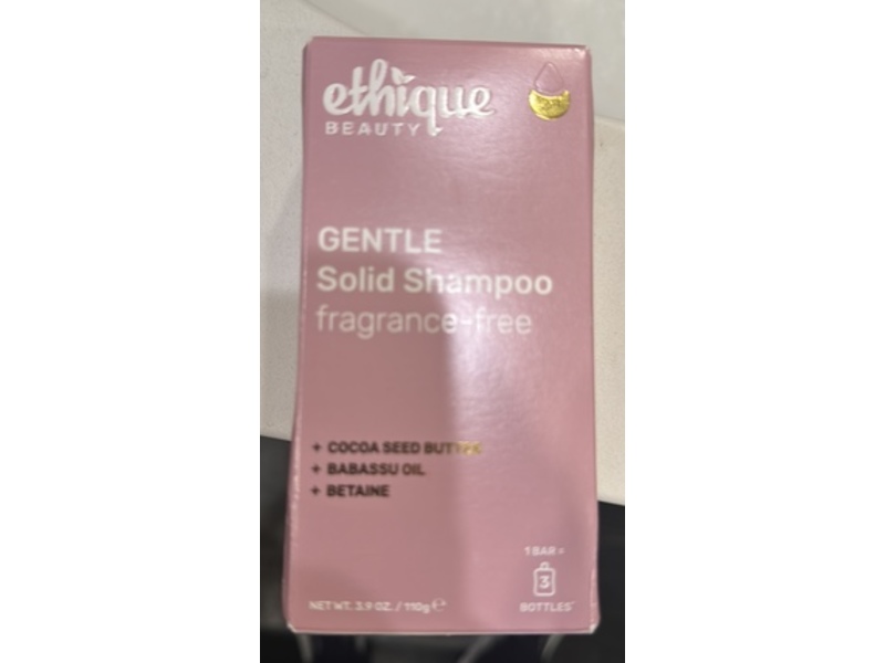 Ethique Gentle Solid Shampoo Bar, Cocoa Seed Butter + Babassu Oil & Betaine, 3.9 oz/110 g