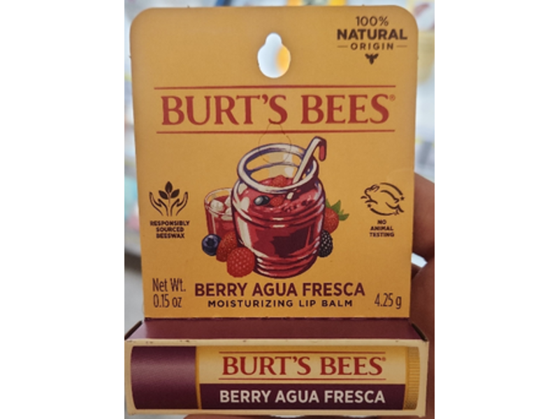 Burt's Bees Moisturizing Lip Balm, Berry Agua Fresca, 0.15 oz/4.25 g