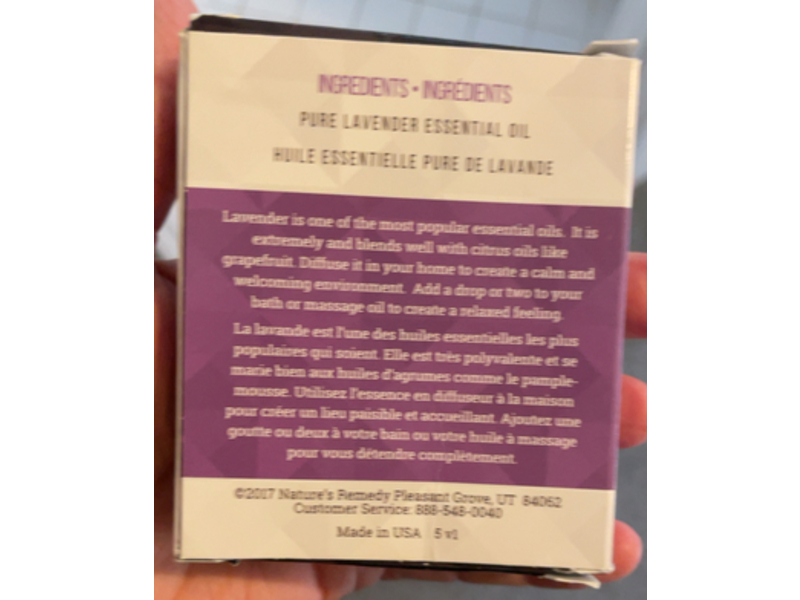Nature's Remedy Pure Essential Oil, Lavender, 0.33 fl oz/10 mL