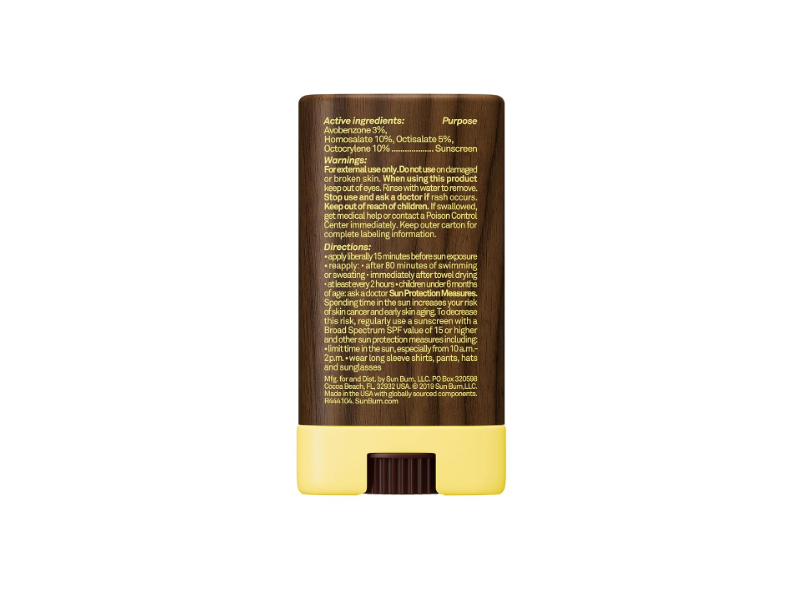 Sun Bum Sunscreen Face Stick, SPF 30, 0.45 oz/13 g
