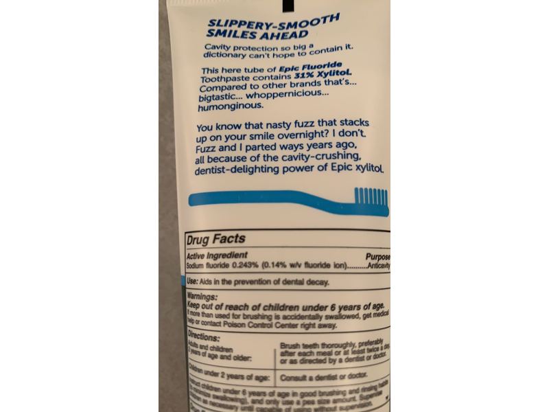 Epic Dental Spearmint Toothpaste, Fluoride, 4.9 oz