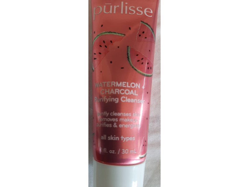 Purlisse Purifying Cleanser, Watermelon + Charcoal, 1 fl oz/30 mL