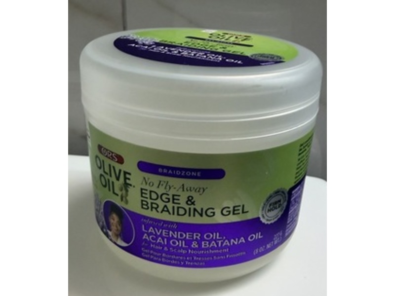 ORS Olive Oil Braidzone Edge & Braiding Gel, Lavender Oil, Acai Oil & Batana Oil, 8 oz/227 g