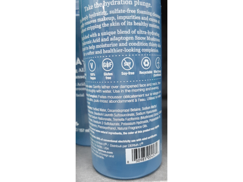 Derma E Ultra Hydrating Alkaline Cloud Cleanser, 5.3 fl oz/157 mL