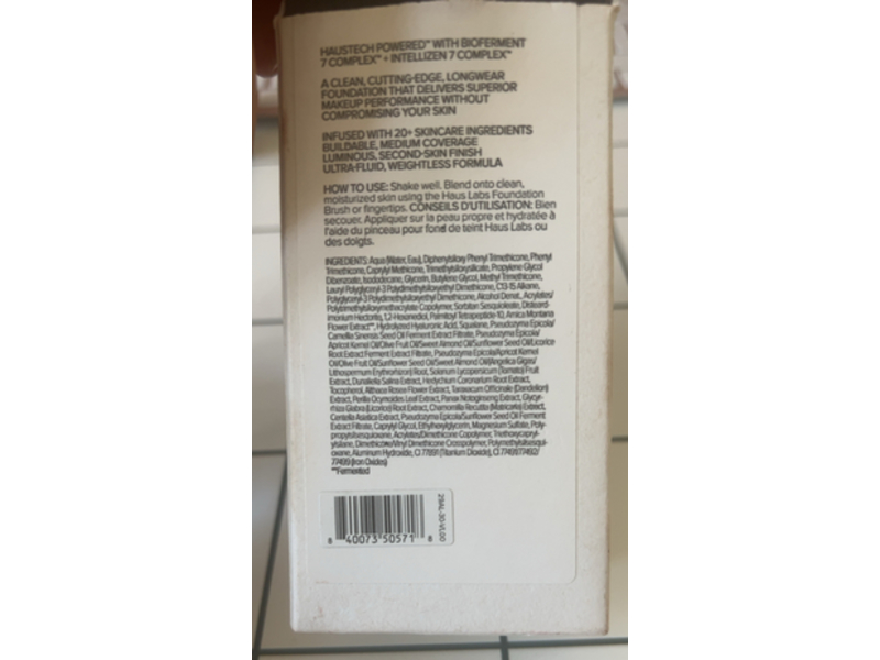 Haus Labs Triclone Skin Tech Foundation, 260 Light Medium Cool, 1 fl oz/30 mL