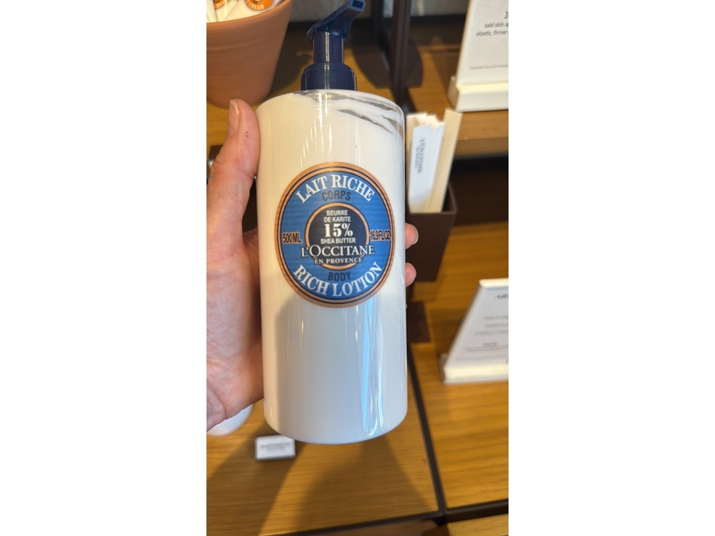 L'Occitane Moisturizing Body Rich Lotion, 15% Shea Butter, 16.9 fl oz/500 mL