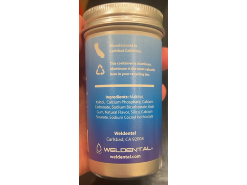 Weldental Chew Brush Smile Toothpaste Tablets, Peppermint, 120 Count