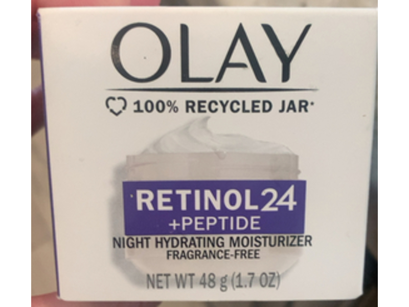 Olay Night Hydrating Moisturizer, Retinol 24 +Peptide, 1.7 oz/48 g