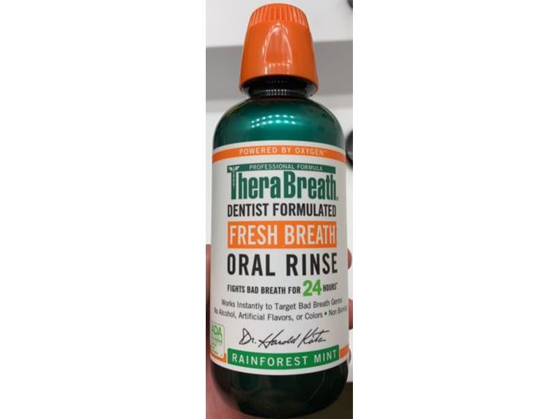 TheraBreath Fresh Breath Oral Rinse, Rainforest Mint, 16 fl oz / 473 ml