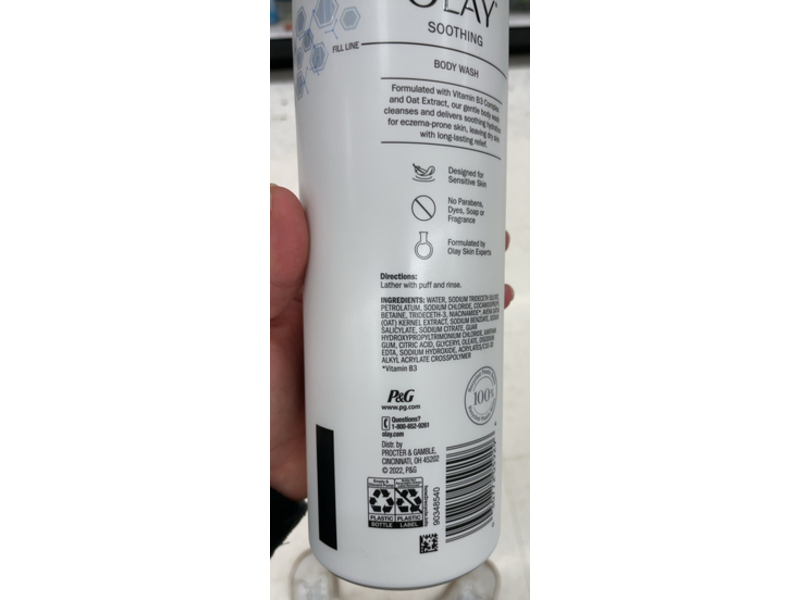 Olay Soothing Body Wash, B3 + Oat Extract, 20 fl oz/591 mL