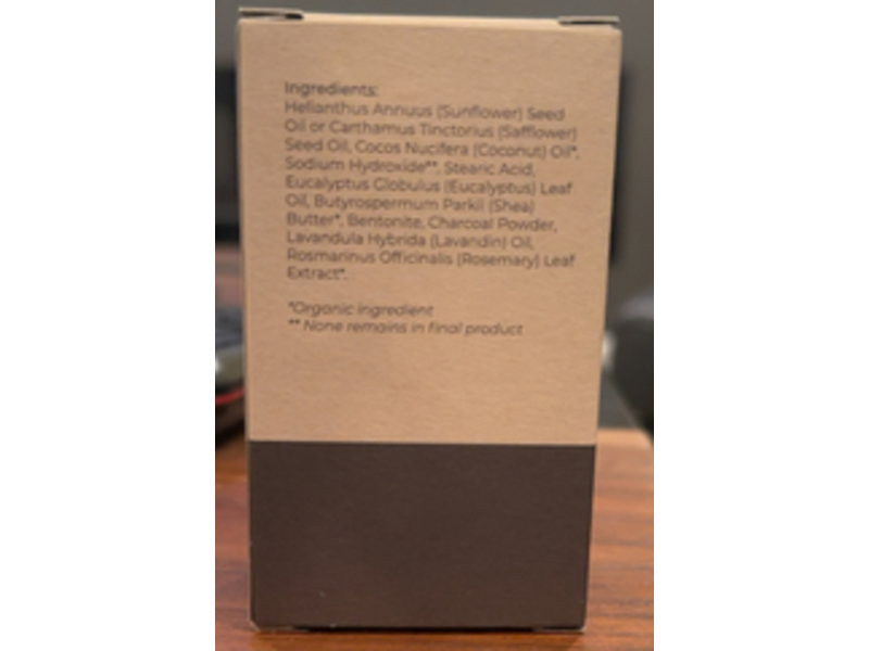 The Earthling Co. Charcoal Clay Body Wash Bar, Bamboo Charcoal & Bentonite Clay, 4.5 oz/130 g