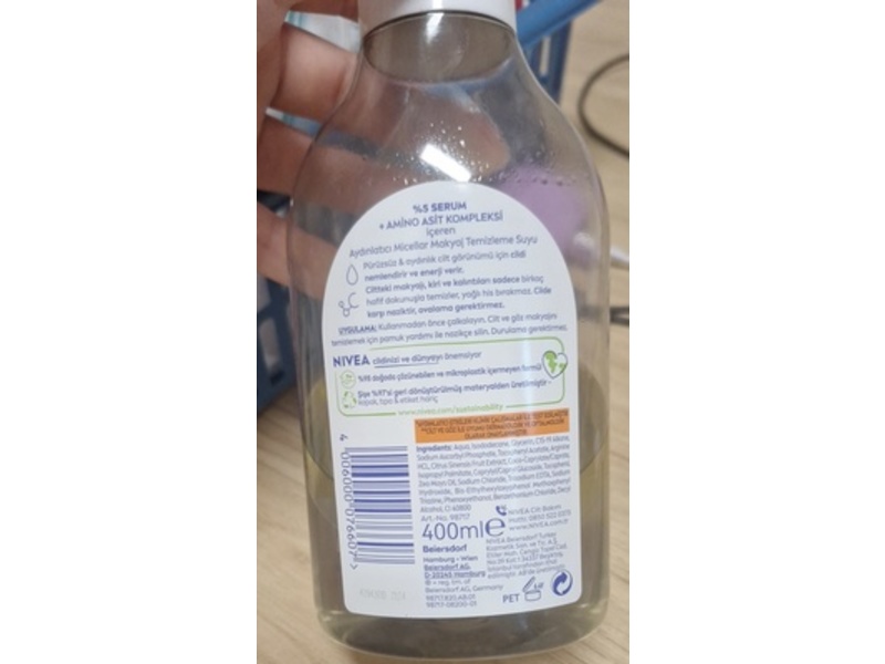 Nivea Micellar Brightening Make-Up Remover Water, 400 mL