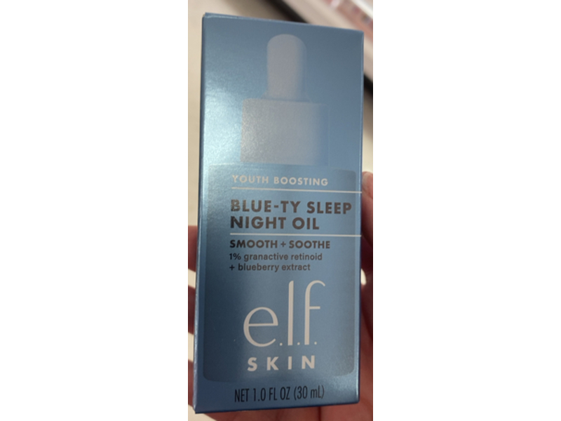 e.l.f. Skin Youth Boosting Blue - Ty Sleep Night Oil, 1% granactive retinoid + Blueberry Extract, 1.0 fl oz/30 mL