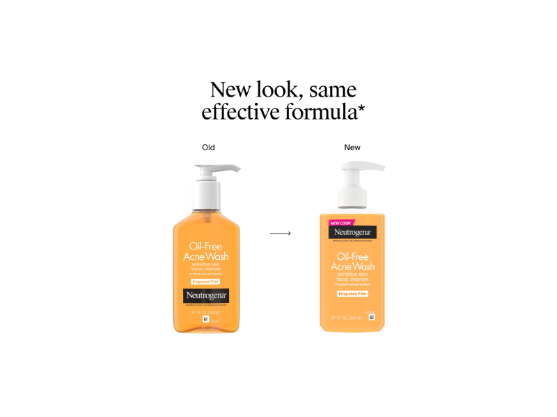 Neutrogena Oil-Free Acne Wash Facial Cleanser, Fragrance Free, 9.1 fl oz/269 mL