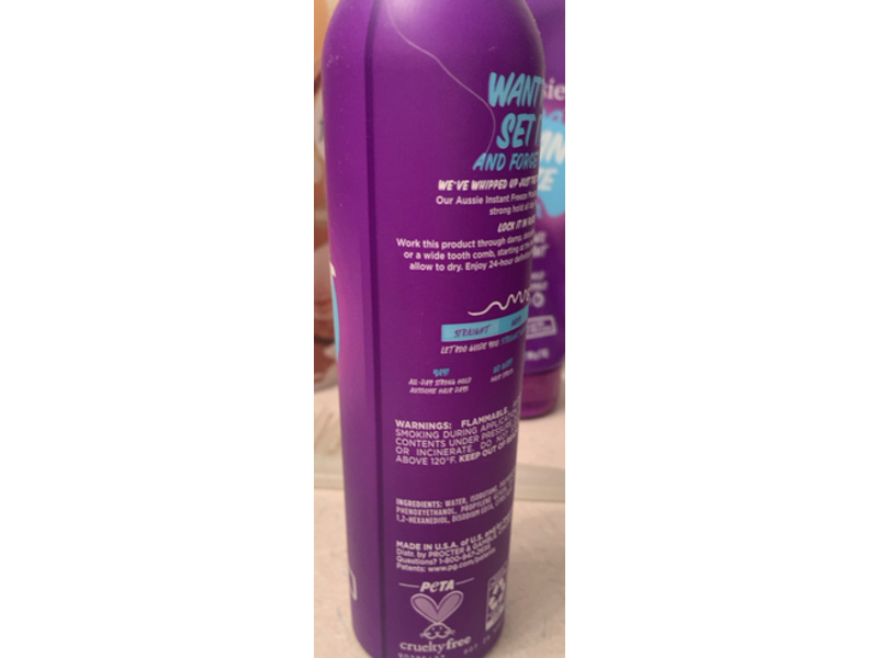 Aussie Sculpting Mousse, Instant Freeze, 6 oz/170 g