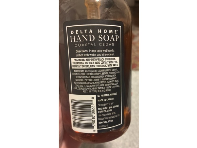 Delta Home Hand Soap, Coastal Cedar, 16 fl oz/473 mL