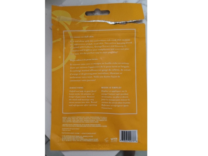Patchology Moodmask Wake Up Call Energizing Sheet Mask, 1.52 fl oz/45 mL, 2 Pack