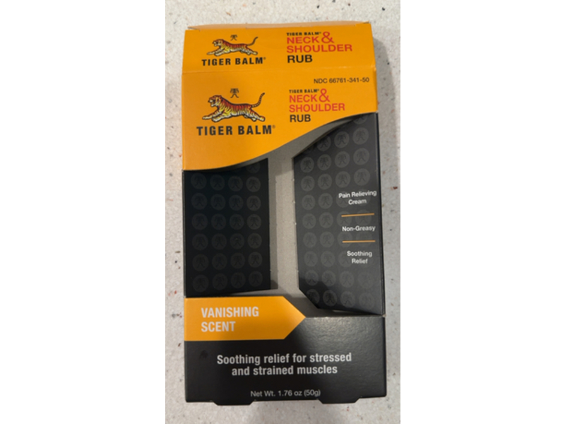 Tiger Balm Neck & Shoulder Rub Pain Relieving Cream, Vanishing Scent, 1.76 fl oz/50 g, Pack Of 3