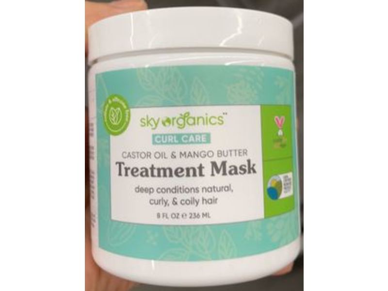 Sky Organics Curl Care Treatment Mask, Castor Oil & Mango Butter, 8 fl oz/236 mL