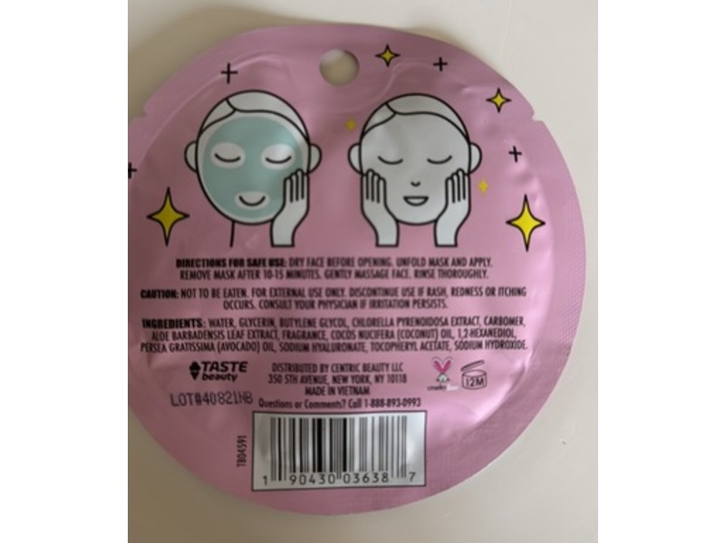 Taste Beauty Be Happy Face Mask, Vanilla, 0.67 fl oz/20 mL