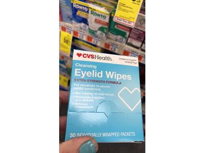 CVS Health Cleansing Eyelid Wipes, Extra Strength Formula, 30 ct ...