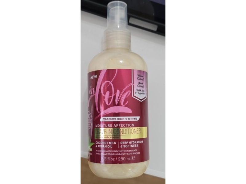 En Love Moisture Affection Leave-In Conditioner, Coconut Milk & Argan Oil, 8.5 fl oz/250 mL