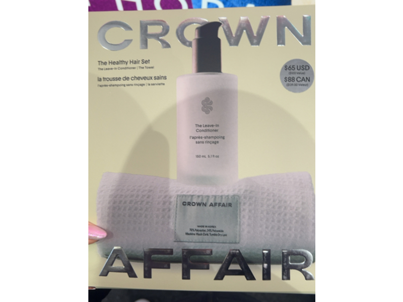 Crown Affair The Healthy Hair Leave-In-Conditioner + Towel Set, 5.1 fl oz/150 mL